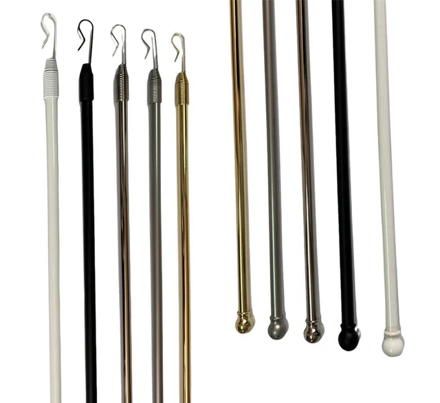 Asta Per Tenda 19 Mm 1 Binario Oro Anticato - Set Completo Con Terminali In Cristallo - 2