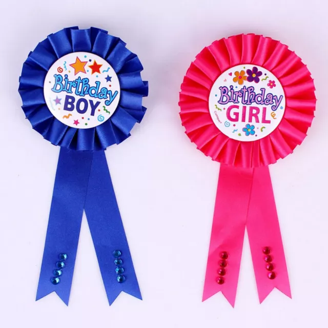 Spilla distintivo rosetta nastro compleanno bambina ragazzo premio Unqiue top festa bambini _H7