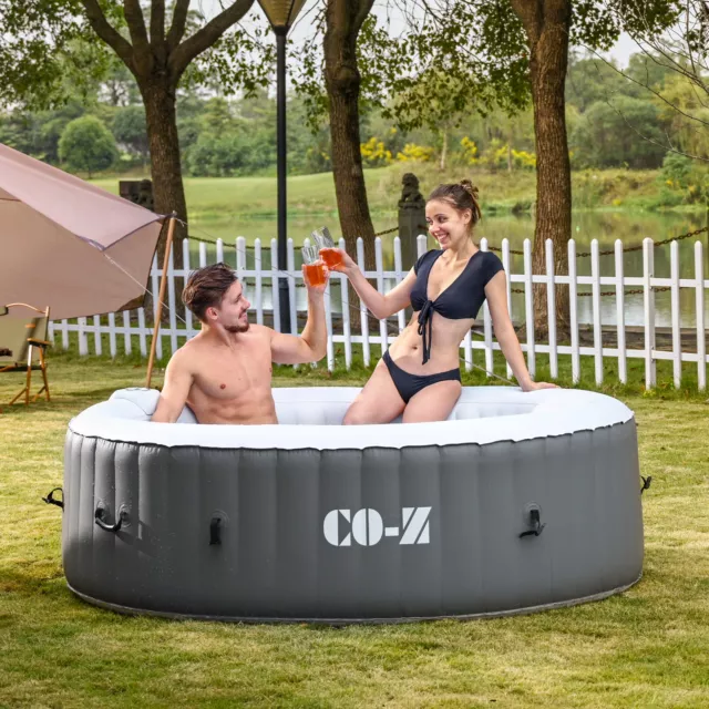 CO-Z Portable Inflatable Hot Tub Spa 130 Air Jets w Pump & Cover 2-7 Person New