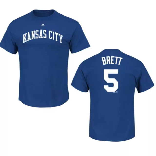MLB Baseball T-Shirt Kansas City Royals George Brett 5 Cooperstown Shirt Jersey