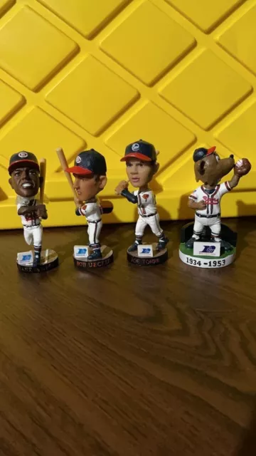 Hank Aaron, Bob Uecker, Joe Torre, SGA 4 Mini, 2 Full Size As Pictured.  RARE!