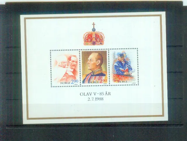 Sauberer Briefmarken-Block aus Norwegen, Bl. 9 von 1998, postfrisch