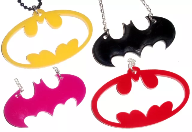 Collana Ciondolo Super Eroe Batman Logo Kitsch Kawaii Abito Fantasioso