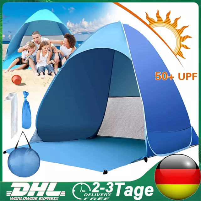Wurfzelt Pop-up Zelt Automatikzelt Camping Strand Trekkingzelt 2-3 Personen Zelt