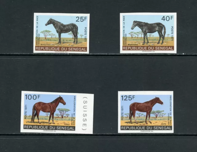 K200 Senegal 1971 horses IMPERF 4v. MNH