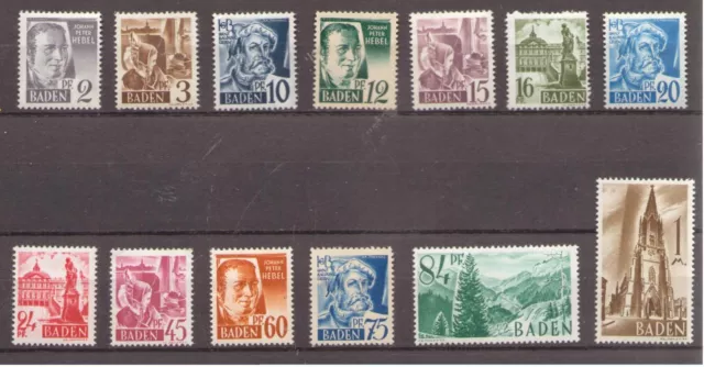 1947 Französische Zone Baden aus 1-13 gestempelt Einzelmarken zur Auswahl