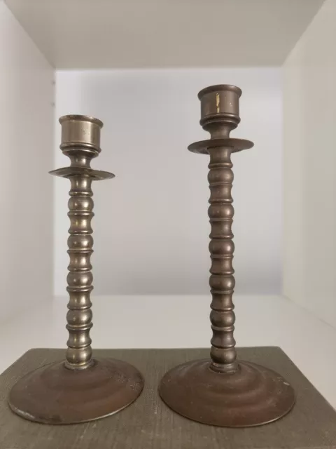 Pair vtg brass candle holders candlesticks Soho Foundry Sovereign Hill Ballarat