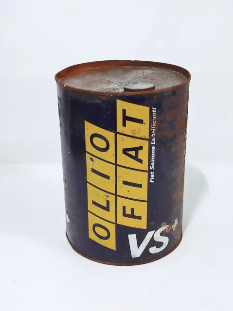 Latta olio FIAT vintage olio d’ epoca da 5 Litri Pubblicitaria da collezione