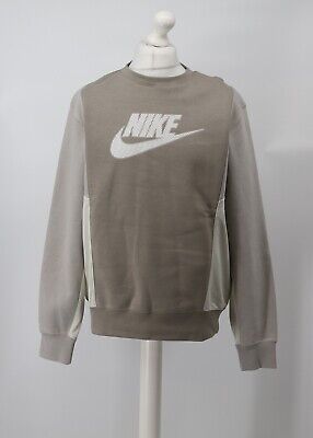 Nike Mens Two Tone Grey Fleece Pullover Sweatshirt Rrp £45 Dh