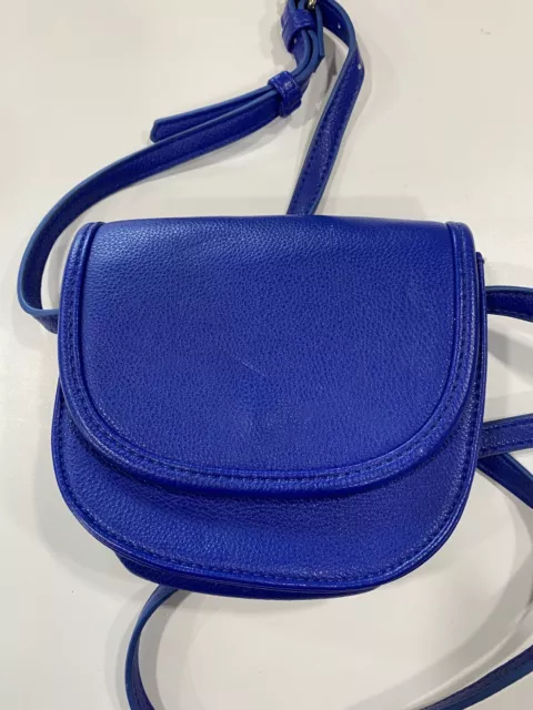 Forever 21 Faux Leather ELECTRIC BLUE small Crossbody Bag Adjustable Strap