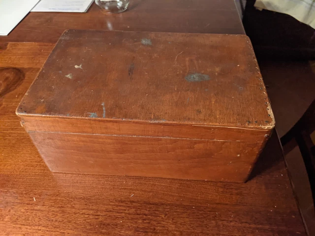 vecchio schedario in legno anni 60