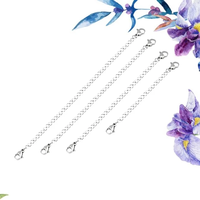 4 tipos de cadena de extensión de pulsera extensor de pulsera de plata