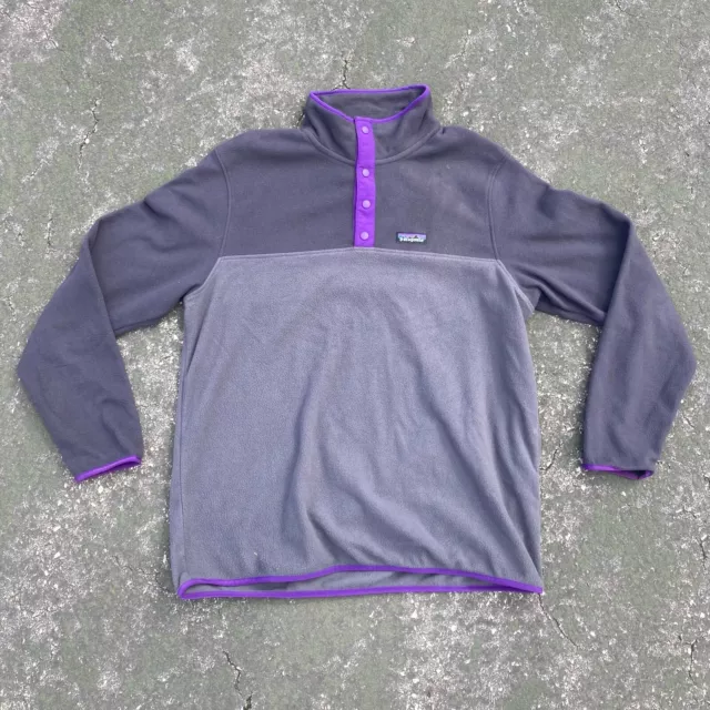 PATAGONIA LIGHTWEIGHT SNAP T Pullover Purple Grey Mens Large $35.00 ...