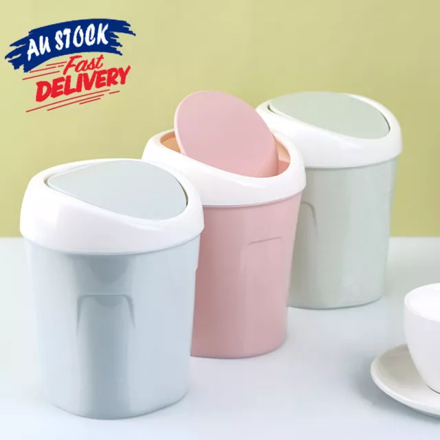 Cute Mini Desktop Small Waste Bin Basket Trash Can AU Table Office Garbage Home