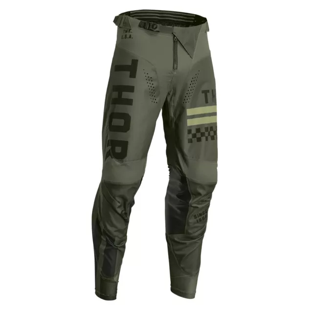 THOR Pulse Combat Motocross Pants Army Green Enduro Crosspants Quad ATV MX