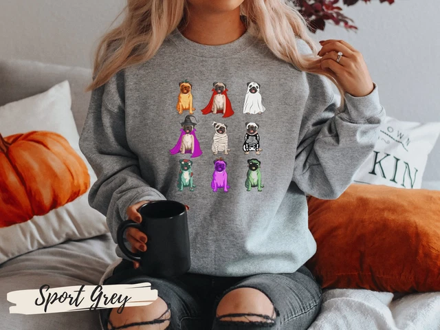 Pug Halloween Sweatshirt, Pug Costume Sweatshirt,Pug, Pug Sweatshirt, Halloween