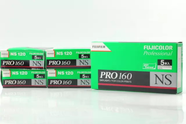 5 Box 【 New 】 Fuji Fujifilm Fujicolor PRO 160 NS Color Negative 120 Film JAPAN