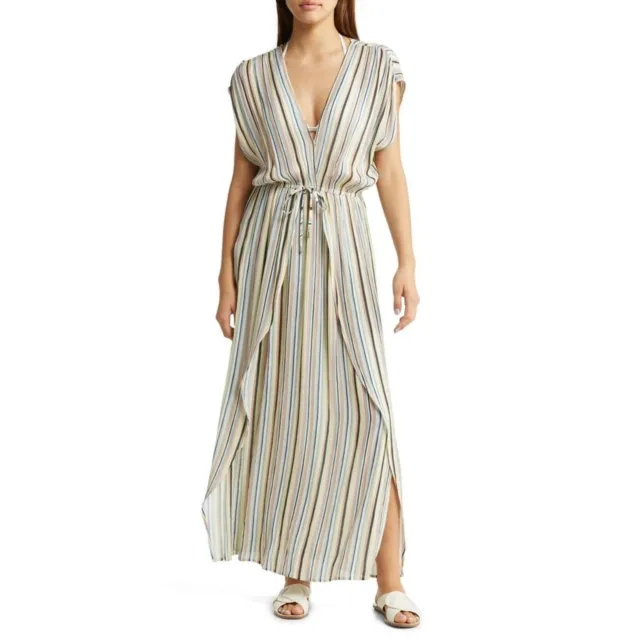 Elan Stripe Cover-Up Maxi Dress XS Summer Stripe
