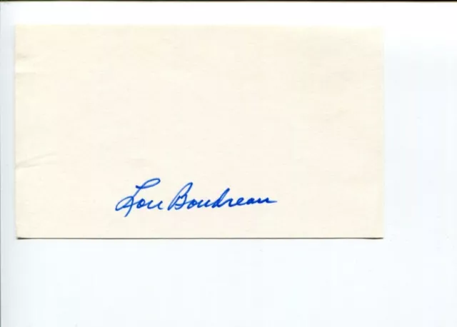 Lou Boudreau Cleveland Indians 1948 World Series Chicago Cubs Signed Autograph