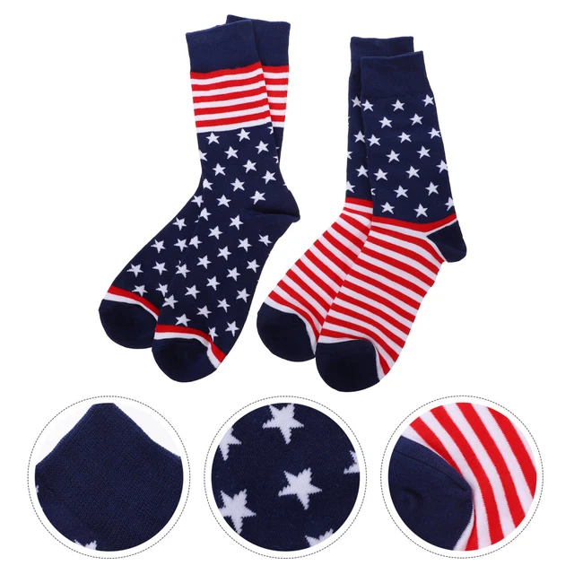 2 Pairs Men American Flag Socks Men's Socks Socks Winter Men Household