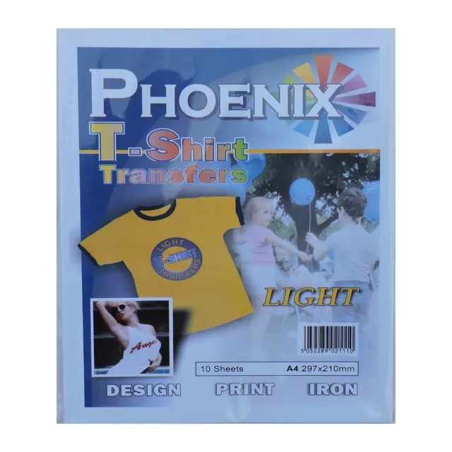 100 Fogli Phoenix T-Shirt Trasferimento Carta - Luce
