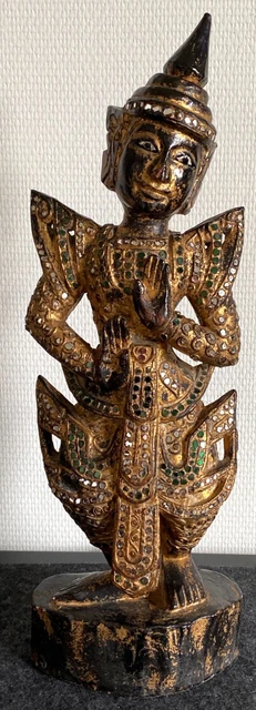Large Beautiful Antique Burmese Wooden Nat Statue