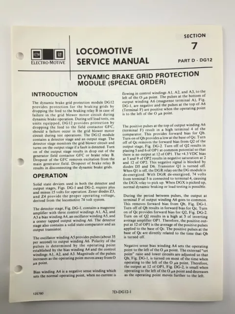 Extended Range Grid Protection Locomotive Service Manual SD40-2 1983 EMD AA240