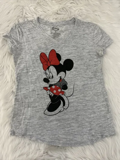 Disney womens gray v neck minnie mouse t shirt size M