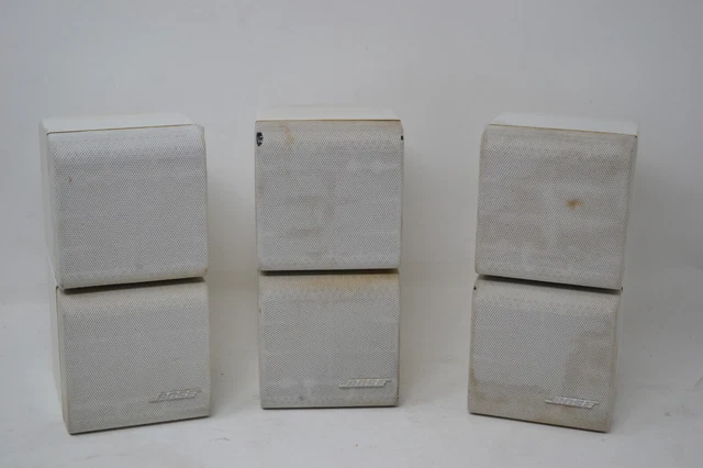 2 Haut-parleurs Bose Double Cube Blancs Avec Supports