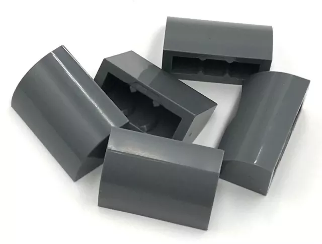 Lego 5 New Dark Bluish Gray Slopes Curved 1 x 2 x 1 Stud Sloped Pieces Parts