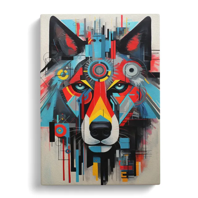 Wolf Constructivism No.2 Canvas Wall Art Print Framed Picture Decor Living Room
