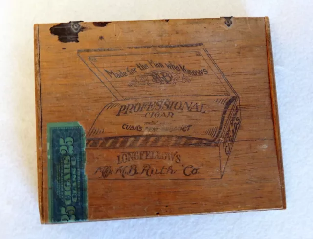 Rare Vintage Longfellow's  Professional Cigar Box.. 1926.. Unique Graphics 3