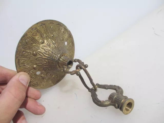 Vintage Metal Ceiling Light Holder Hook Hanger Bracket Rose Old Lantern Gold