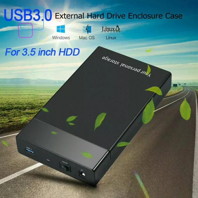 6Gbps USB3.0 To SATA III 2.5" 3.5" External Hard Drive Enclosure HD SSD HDD Case