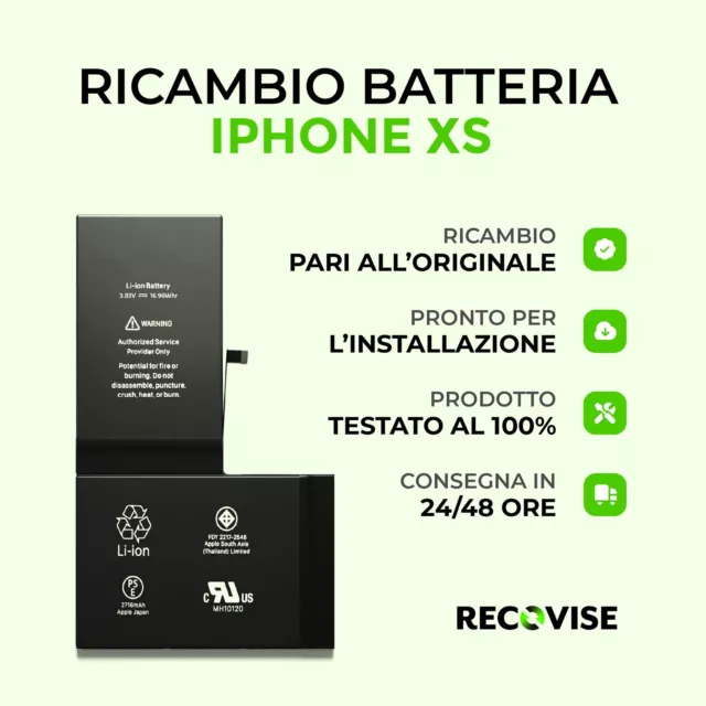 BATTERIA PER APPLE IPHONE XS DI RICAMBIO | PARI ALL'ORIGINALE 2600 mAh