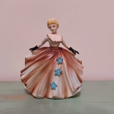 Vintage Lefton Dancing Girl Ballroom Gown Figurine