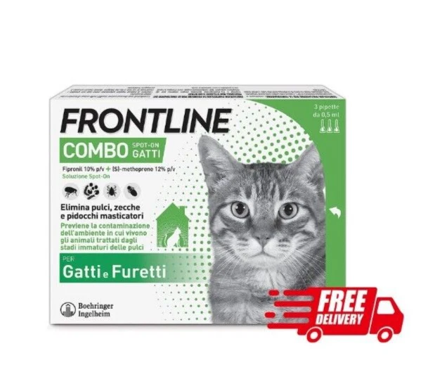 ✅Frontline Antiparassitario Per Gatti Gattini E Furetti 3 Pipette Da 0,5 Ml