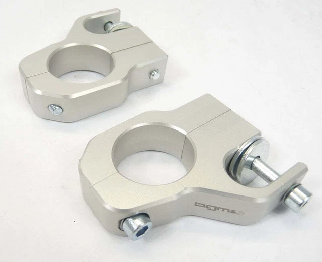 LAMBRETTA TOP FORK Damper Brackets, Bolt on type CNC, SILVER/GREY, Bgm