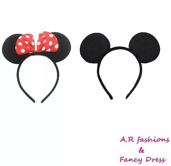 Mickey and Minnie Mouse Ears Headband Kids Adults Fancy Dress Party Accessory