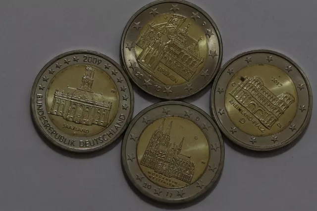 🧭 🇩🇪 Germany 2 Euro - 4 Commemorative Coins B56 #30