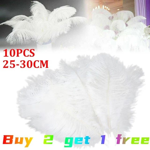 Paquete de 10 piezas 25-30 cm grandes plumas de avestruz para boda fiesta decoración de disfraces