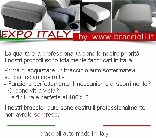 Bracciolo Premium per FIAT IDEA - MADE IN ITALY - appoggiagomito -poggiabraccio 2