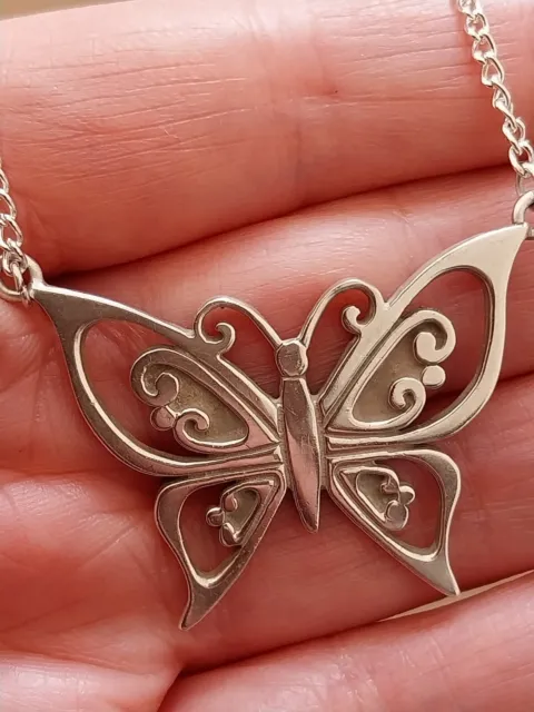Rare Hallmarked Silver Malcolm Gray Ortak Butterfly Necklace