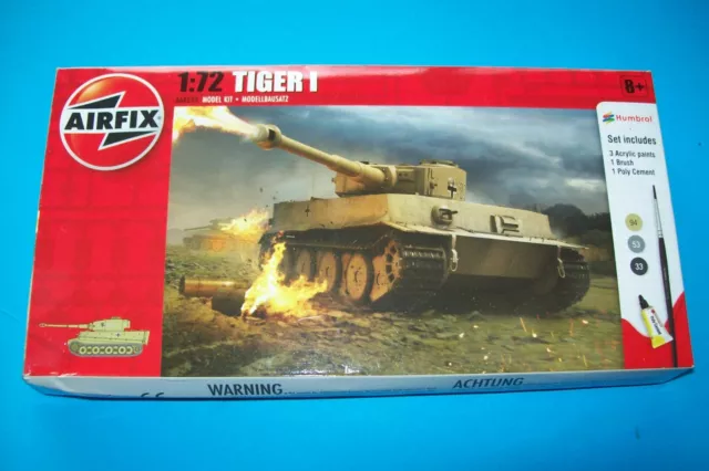 AIRFIX TIGER 1 TANK 1:72 Maßstab Kit MIT FARBEN UND KLEBER