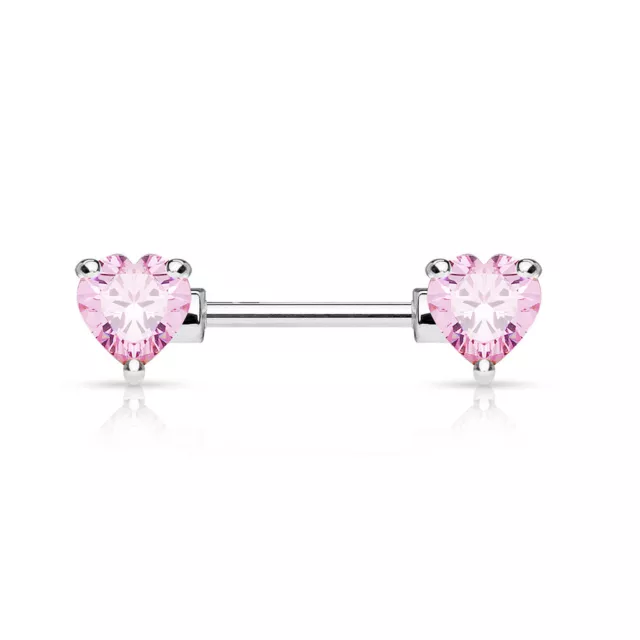 Piercing poitrine en acier chirurgical 316L  - Coeur