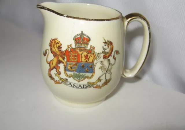 ROYAL WINTON GRIMWADES CREAMER PITCHER w/COAT OF ARMS CANADA MADE IN ENGLAND