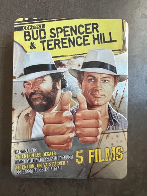 Terence Hill et Bud Spencer Rare Coffret Collector Métal 5 Films ..Comme Neuf!