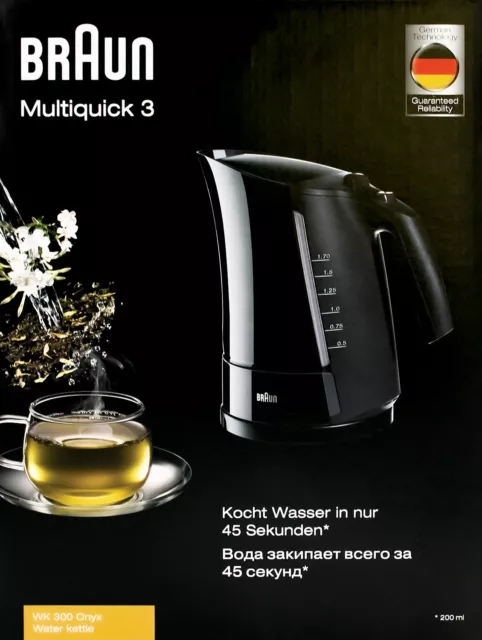 Watt EUR WK 2200 DE 1,6 300 38,88 BRAUN schwarz L MULTIQUICK WASSERKOCHER PicClick 3 Braun -