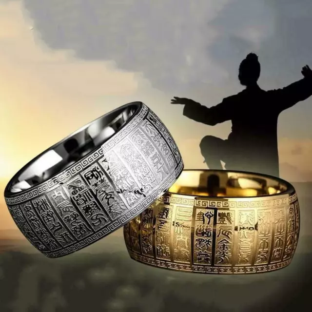 Asian Magic Ring Taoist Yin Yang Bagua Spinner Ring Amulet Feng Shui Talisman