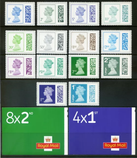 GB 2022 BARCODED 1p - £5  MACHIN DEFINITIVE STAMPS MNH